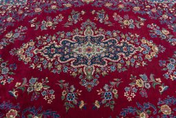 Central medallion detail of 1970s Yazd rug from Iran / Persia