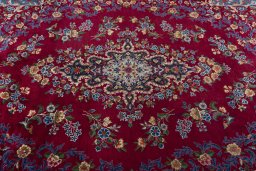 Central medallion detail of 1970s Yazd rug from Iran / Persia