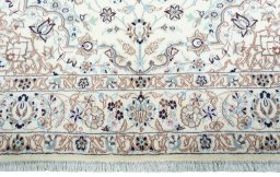 Full view of New Nain rug from Iran / Persia, 310 × 188 cm in Beige tones