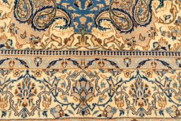 Surface texture of New Nain 6La with Silk rug with natural Wool and intricate pattern