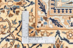 Close-up detail of New Nain 6La with Silk rug from Iran / Persia showing Wool weave
