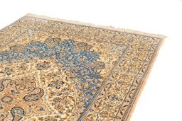 Surface texture of New Nain 6La with Silk rug with natural Wool and intricate pattern