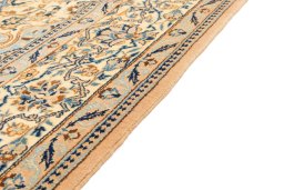 Close-up detail of New Nain 6La with Silk rug from Iran / Persia showing Wool weave