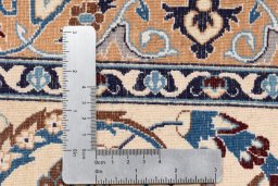 Central medallion detail of 2020s Nain 6La with Silk rug from Iran / Persia