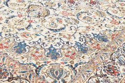 Backside of handmade 2020s Nain 6La with Silk rug showing knot structure and weave density