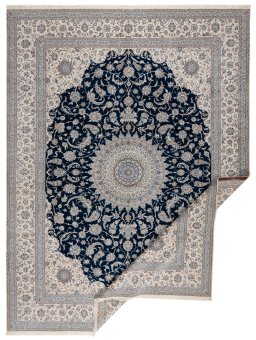 Surface texture of New Nain 6La with Silk rug with natural Wool and intricate pattern