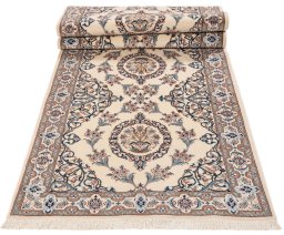 Surface texture of New Nain 6La with Silk rug with natural Wool and intricate pattern