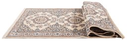 Backside of handmade New Nain 6La with Silk rug showing knot structure and weave density