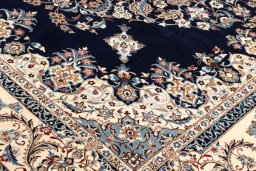 Backside of handmade 2021s Nain 6La with Silk rug showing knot structure and weave density