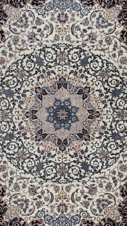Surface texture of New Nain 6La with Silk rug with natural Wool and intricate pattern