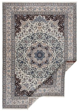 Surface texture of New Nain 6La with Silk rug with natural Wool and intricate pattern