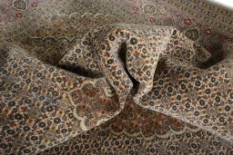 Surface texture of New Tabriz 50/60/70 Raj rug with natural Cork and intricate pattern
