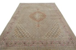 Surface texture of New Tabriz 50/60/70 Raj rug with natural Cork and intricate pattern