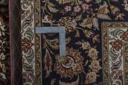 Surface texture of New Tabriz 50/60/70 Raj rug with natural Cork and intricate pattern
