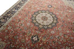 Surface texture of New Tabriz 50/60/70 Raj rug with natural Cork and intricate pattern