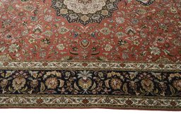 Full view of New Tabriz 50/60/70 Raj rug from Iran / Persia, 350 × 251 cm in Red tones