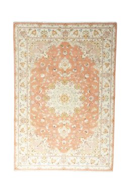 Full view of New Tabriz 50/60/70 Raj rug from Iran / Persia, 293 × 201 cm in Red tones