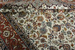 Surface texture of New Tabriz 50/60/70 Raj rug with natural Cork and intricate pattern