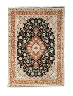 Full view of New Tabriz 50/60/70 Raj rug from Iran / Persia, 208 × 150 cm in Gray tones