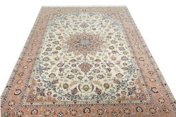 Surface texture of New Tabriz 50/60/70 Raj rug with natural Cork and intricate pattern