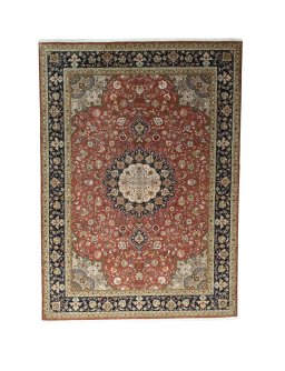 Full view of New Tabriz 50/60/70 Raj rug from Iran / Persia, 353 × 253 cm in Red tones