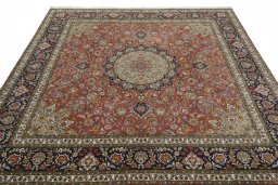 Surface texture of New Tabriz 50/60/70 Raj rug with natural Cork and intricate pattern