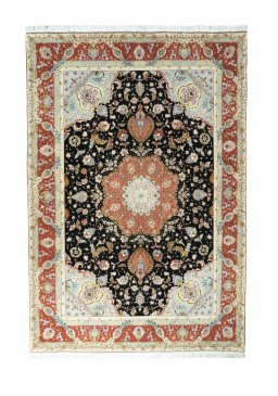 Full view of New Tabriz 50/60/70 Raj rug from Iran / Persia, 244 × 167 cm in Gray tones
