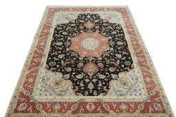 Surface texture of New Tabriz 50/60/70 Raj rug with natural Cork and intricate pattern