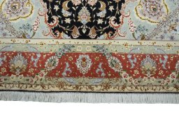 Full view of New Tabriz 50/60/70 Raj rug from Iran / Persia, 244 × 167 cm in Gray tones