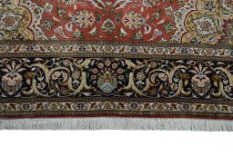 Full view of New Tabriz 50/60/70 Raj rug from Iran / Persia, 293 × 206 cm in Red tones