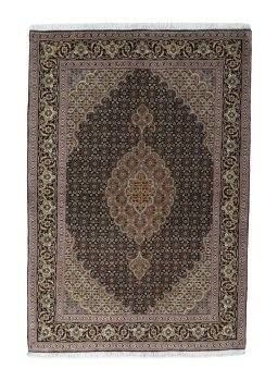 Full view of New Tabriz 50/60/70 Raj rug from Iran / Persia, 157 × 108 cm in Blue tones