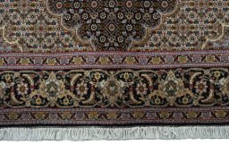 Full view of New Tabriz 50/60/70 Raj rug from Iran / Persia, 157 × 108 cm in Blue tones