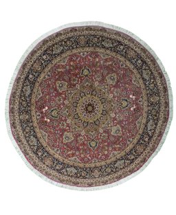 Full view of New Tabriz 50/60/70 Raj rug from Iran / Persia, 290 × 290 cm in Red tones