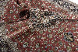 Surface texture of New Tabriz 50/60/70 Raj rug with natural Cork and intricate pattern