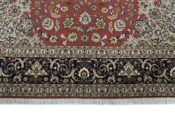Full view of New Tabriz 50/60/70 Raj rug from Iran / Persia, 348 × 252 cm in Red tones
