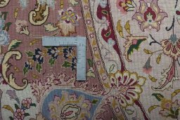 Surface texture of New Tabriz 50/60/70 Raj rug with natural Cork and intricate pattern