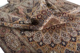 Surface texture of New Tabriz 50/60/70 Raj rug with natural Cork and intricate pattern