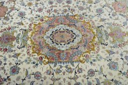 Central medallion detail of 2000s Tabriz 50/60/70 Raj rug from Iran / Persia