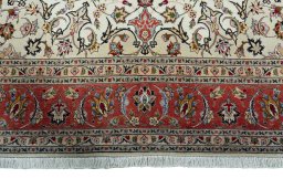 Full view of 2000s Tabriz 50/60/70 Raj rug from Iran / Persia, 201 × 201 cm in Beige tones