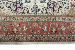 Full view of 2000s Tabriz 50/60/70 Raj rug from Iran / Persia, 359 × 250 cm in Beige tones