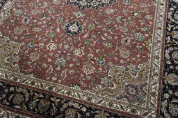 Close-up detail of 2000s Tabriz 50/60/70 Raj rug from Iran / Persia showing Cork weave