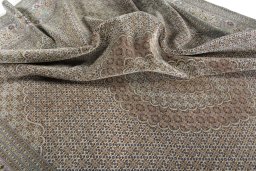 Surface texture of 2000s Tabriz 50/60/70 Raj rug with natural Cork and intricate pattern