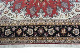 Full view of 2000s Tabriz 50/60/70 Raj rug from Iran / Persia, 294 × 204 cm in Red tones