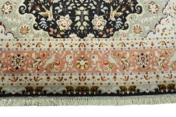 Full view of 2000s Tabriz 50/60/70 Raj rug from Iran / Persia, 208 × 150 cm in Gray tones