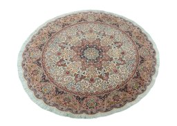 Surface texture of New Tabriz 50/60/70 Raj rug with natural Cork and intricate pattern