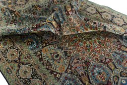 Surface texture of New Tabriz 50/60/70 Raj rug with natural Cork and intricate pattern