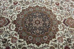 Central medallion detail of 2000s Tabriz 50/60/70 Raj rug from Iran / Persia
