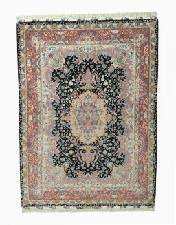 Full view of 2000s Tabriz 50/60/70 Raj rug from Iran / Persia, 208 × 151 cm in Gray tones