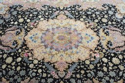 Central medallion detail of 2000s Tabriz 50/60/70 Raj rug from Iran / Persia