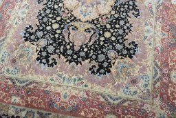 Close-up detail of 2000s Tabriz 50/60/70 Raj rug from Iran / Persia showing Cork weave